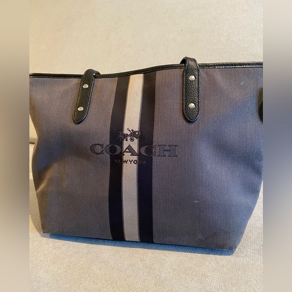 Coach Handbags - Coach Gray and Black Tote Bag